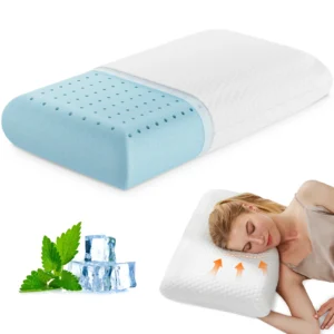 MCQ 1-piece Neck Pillow Comfort Memory Foam Pillows Standard Size Removable Washable Cover Ventilated Cooling Bed Pillow